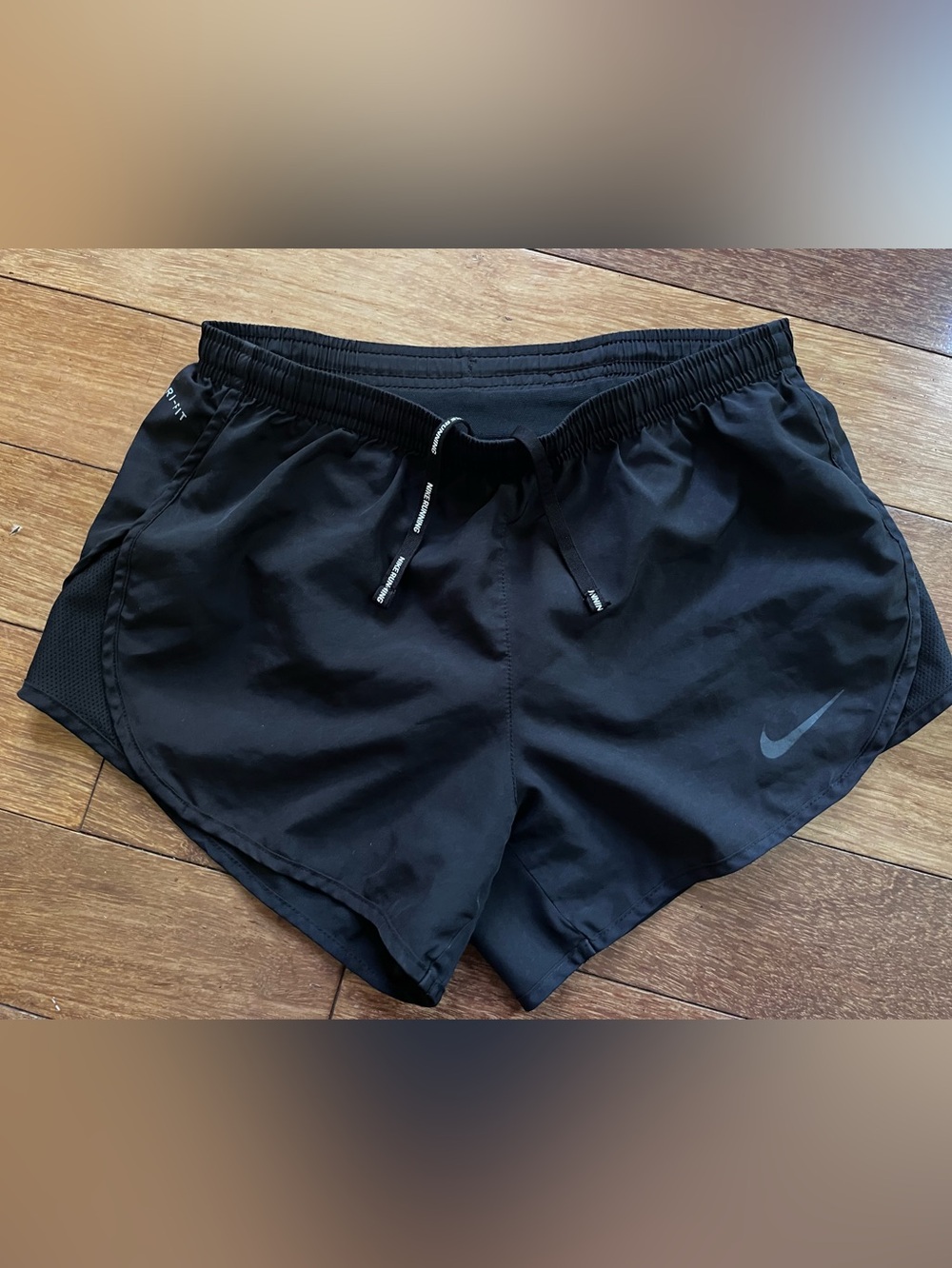 Nike Women Black Running Shorts Dri-Fit Lined XS 3.5 inch inseam zipper pocket